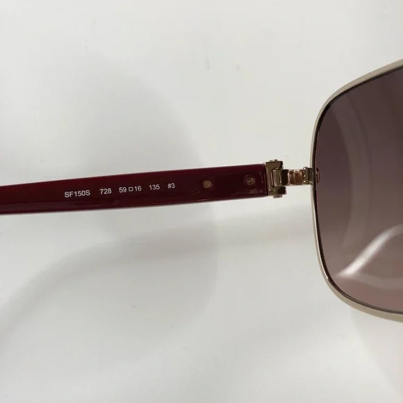Salvatore Ferragamo Authentic Women’s Bordeaux Oversized Sunglasses ~ Brand New! - Picture 9 of 9